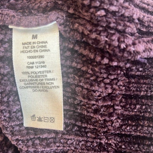 Garage Cropped Hooded Purple Pullover Sweater - Picture 8 of 11